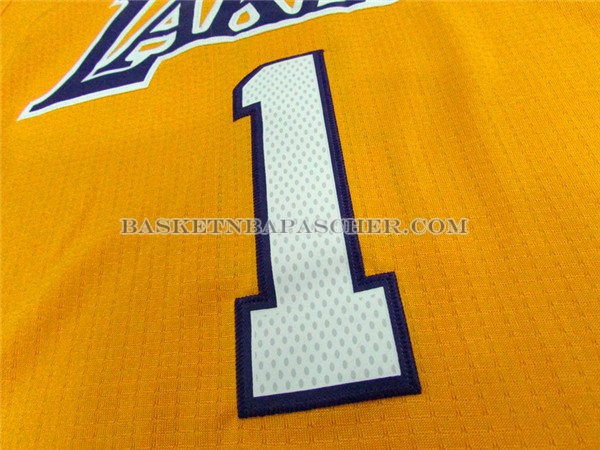 Maillot Manche Courte Los Angeles Lakers Russell Jaune